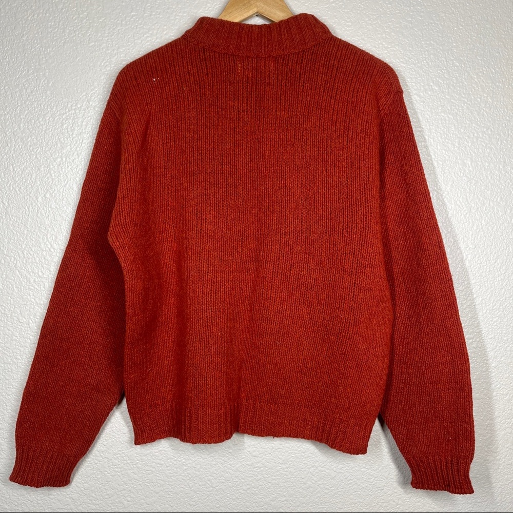 Vintage Arrow Cum Laude Sweater 1960’s Pullover 100% Wool Orange Men’s Medium - Picture 2 of 10